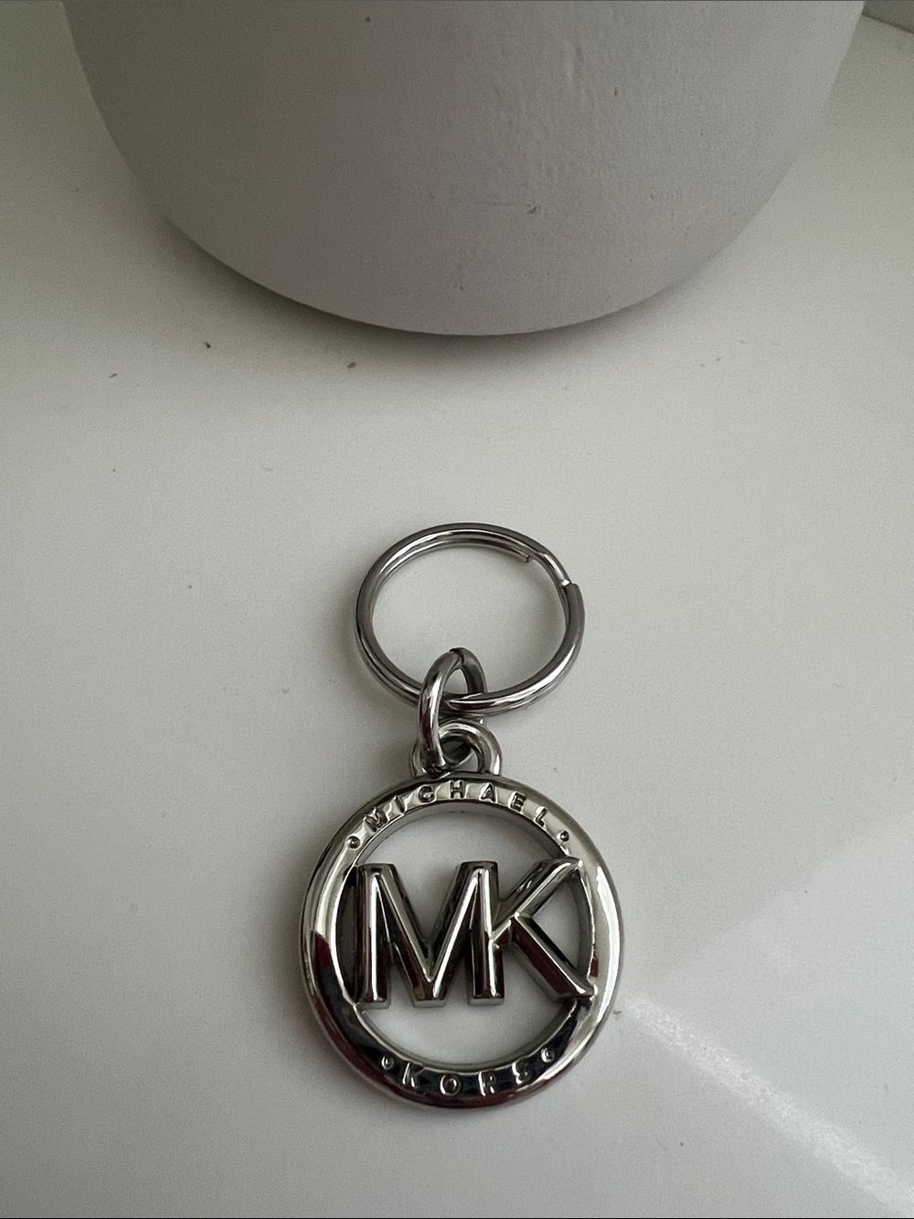 Michael Kors Silver-tone MK Circle Keyring